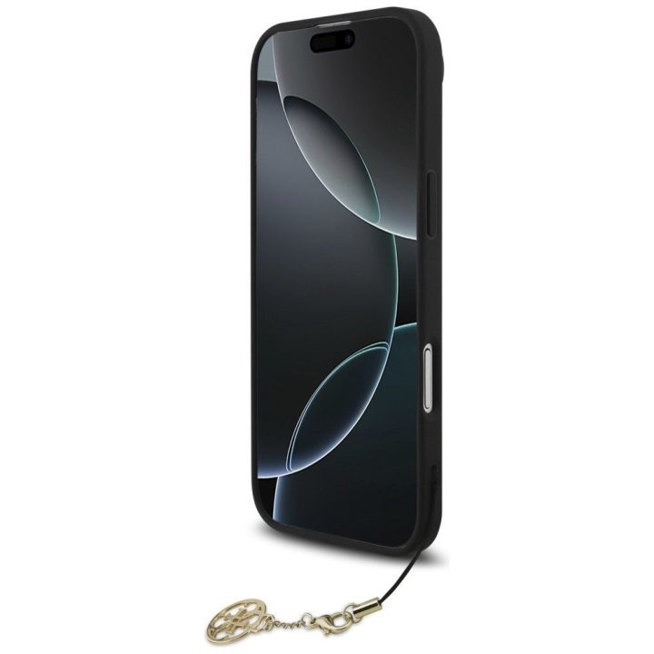 Telefono dėklas iPhone SE/8/7 juodas su pakabuku Guess
