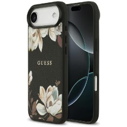 Telefono dėklas iPhone su gėlėmis juodas Guess
