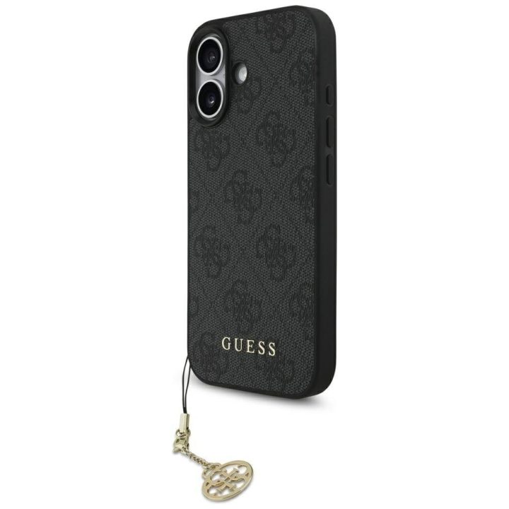 Telefono dėklas iPhone 17 juodas su pakabuku Guess