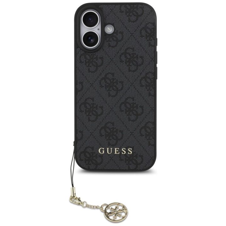 Telefono dėklas iPhone 17 juodas su pakabuku Guess