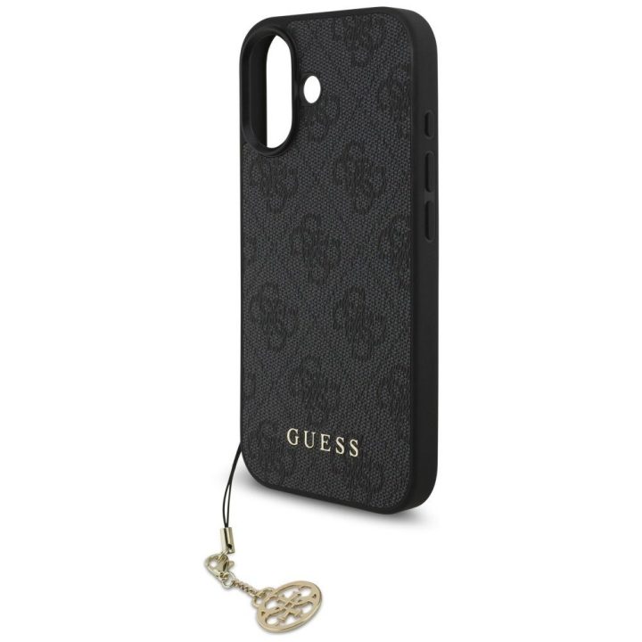 Telefono dėklas iPhone 17 juodas su pakabuku Guess