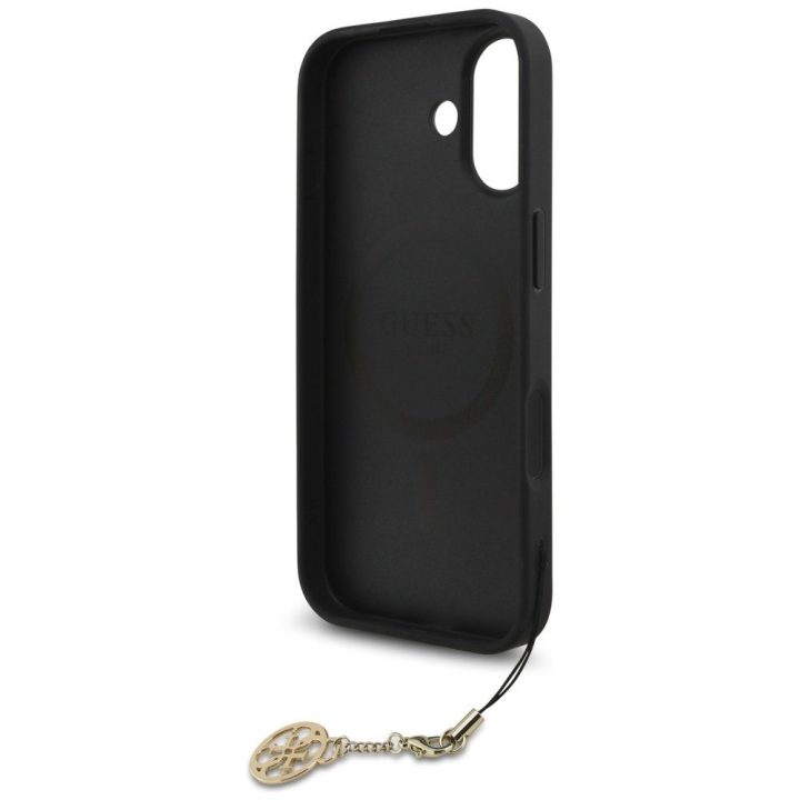 Telefono dėklas iPhone 17 juodas su pakabuku Guess