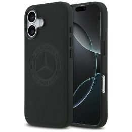 Telefono dėklas iPhone 17 juodas odinis Mercedes