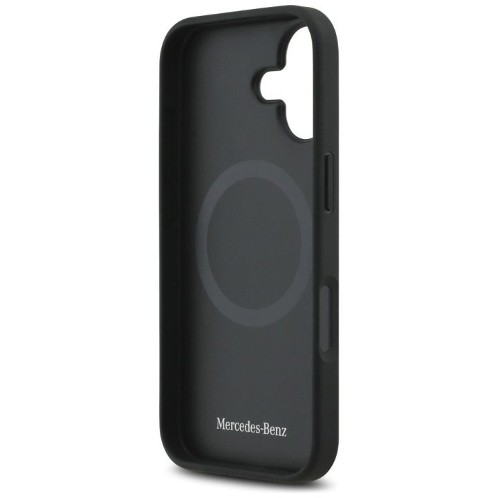 Telefono dėklas iPhone 17 juodas odinis Mercedes