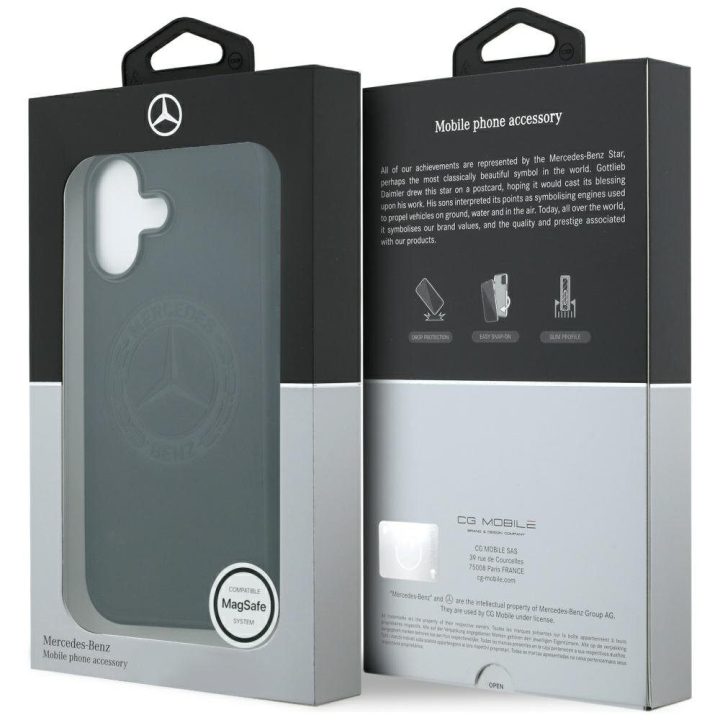 Telefono dėklas iPhone 17 juodas odinis Mercedes