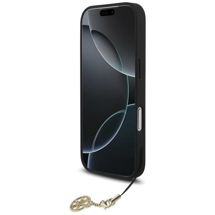 Telefono dėklas iPhone 17 Pro juodas su pakabuku Guess