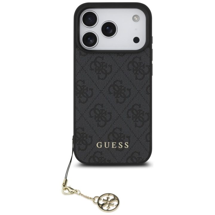 Telefono dėklas iPhone 17 Pro juodas su pakabuku Guess