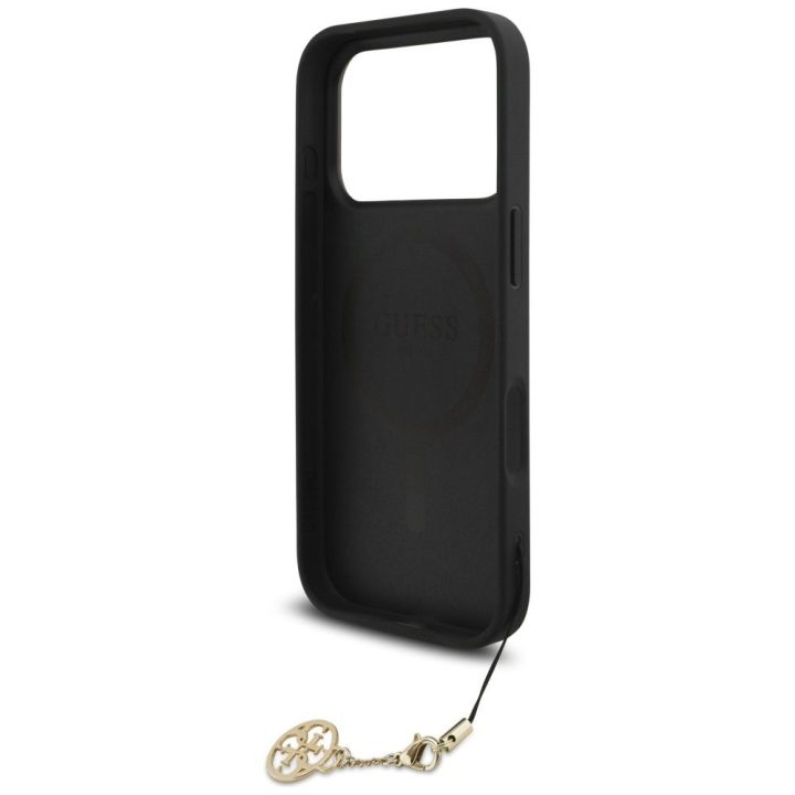Telefono dėklas iPhone 17 Pro juodas su pakabuku Guess