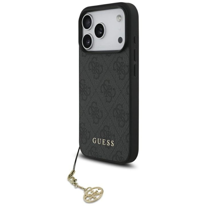 Telefono dėklas iPhone 17 Pro juodas su pakabuku Guess