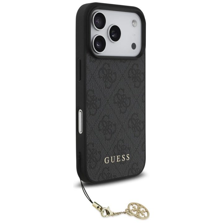Telefono dėklas iPhone 17 Pro juodas su pakabuku Guess