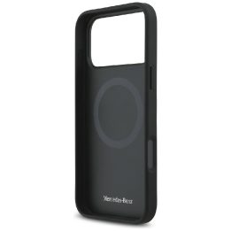 Telefono dėklas iPhone 17 Pro Max juodas oda Mercedes