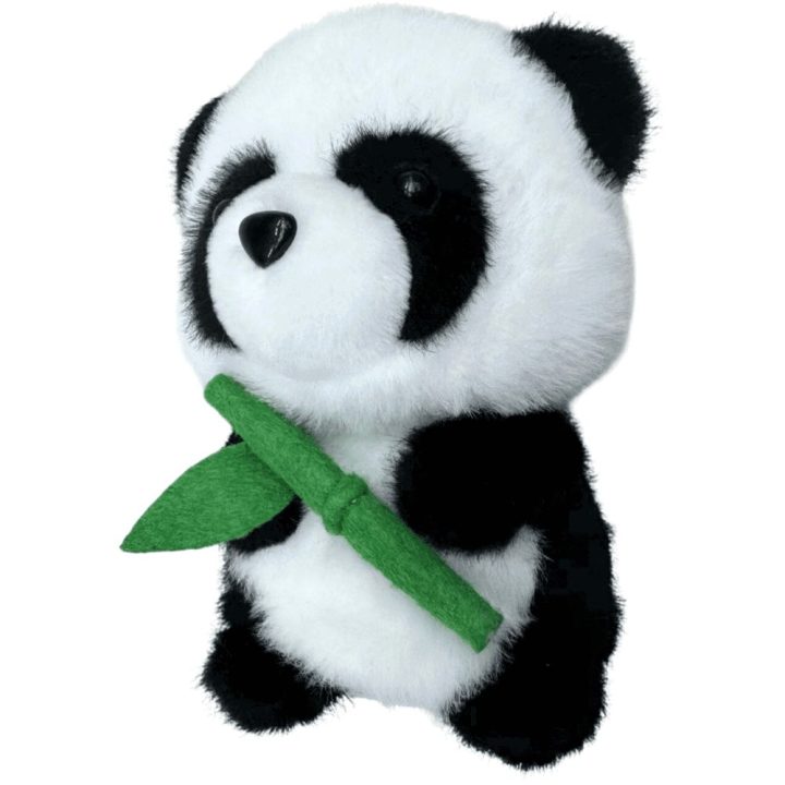 Pliušinis panda žaislas su bambuku, 18 cm
