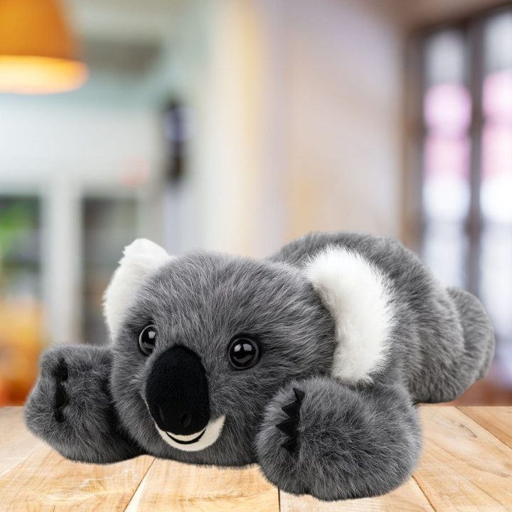 Pilkas gulintis pliušinis koalos žaislas 30 cm