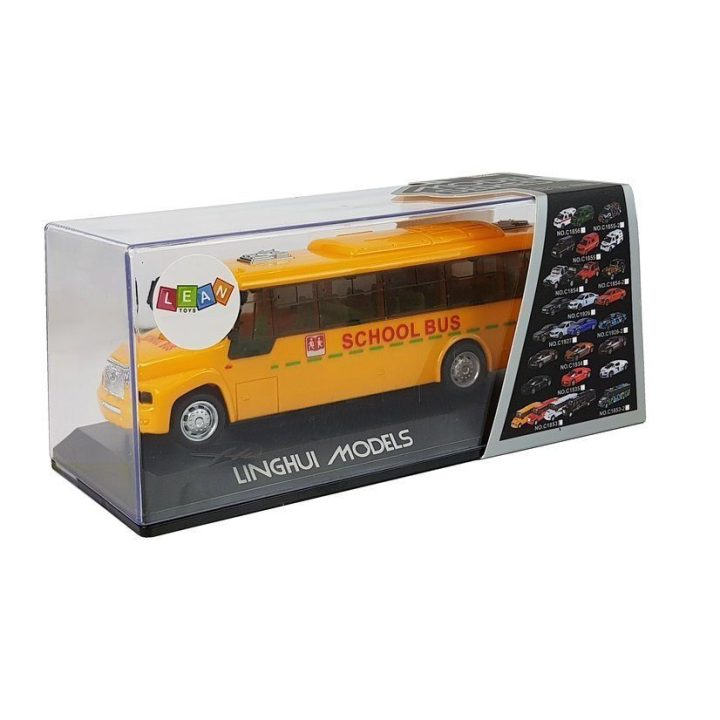 Geltonas mokyklinis autobusas vaikams su garsais ir šviesomis