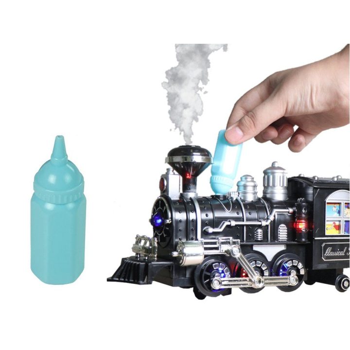 Elektrinis traukinuko rinkinys su garais, šviesomis ir garsu 206×153 cm