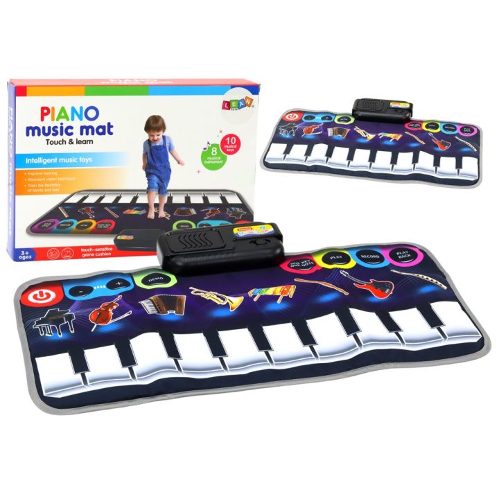 Muzikinis kilimėlis vaikams su instrumentais ir pianinu