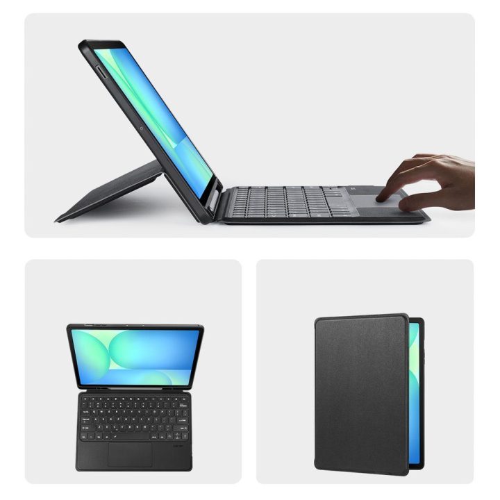 Planšetės dėklas su klaviatūra Samsung Tab S10 FE+ juodas
