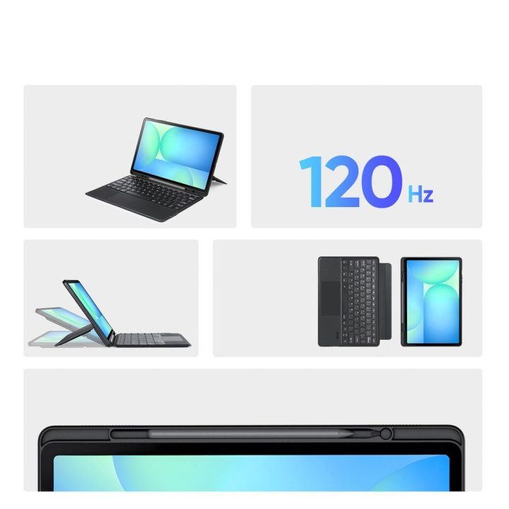 Planšetės dėklas su klaviatūra Samsung Tab S10 FE+ juodas