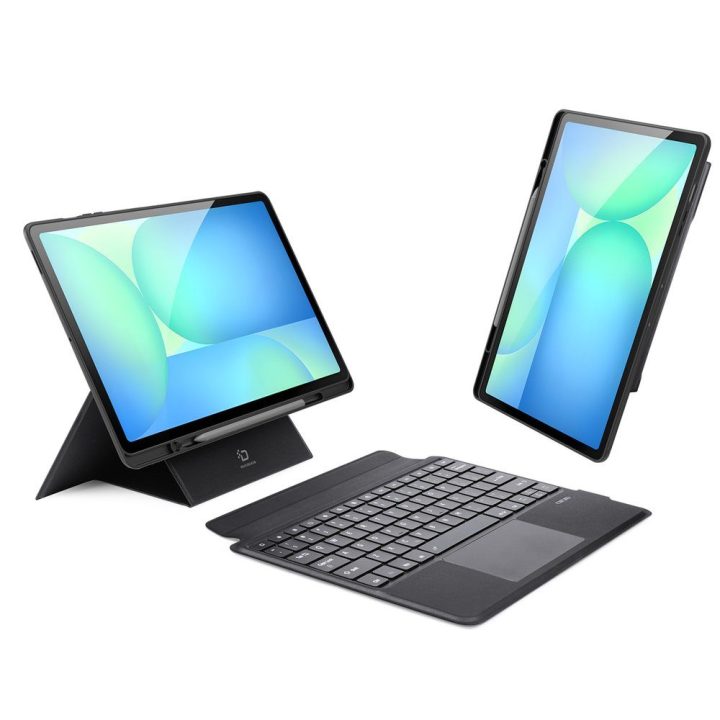 Planšetės dėklas su klaviatūra Samsung Tab S10 FE+ juodas