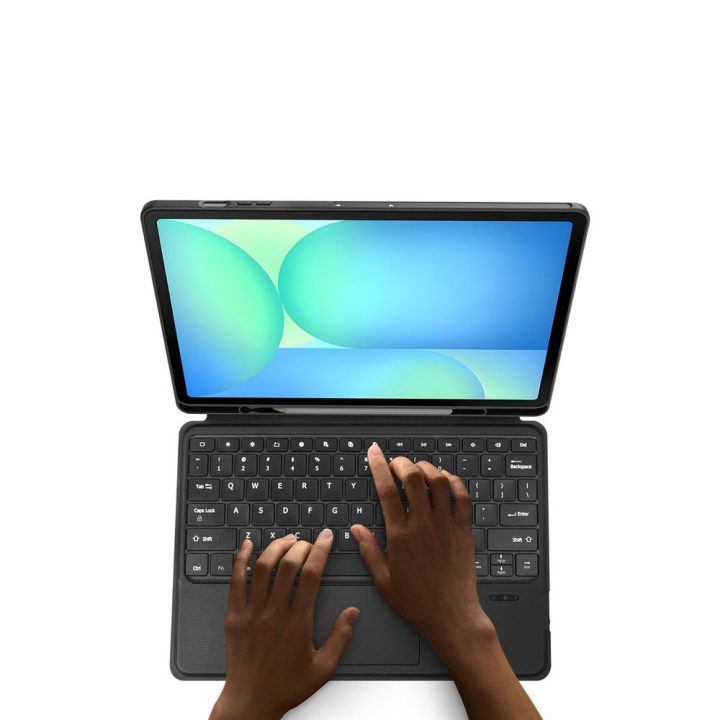 Planšetės dėklas su klaviatūra Samsung Tab S10 FE+ juodas