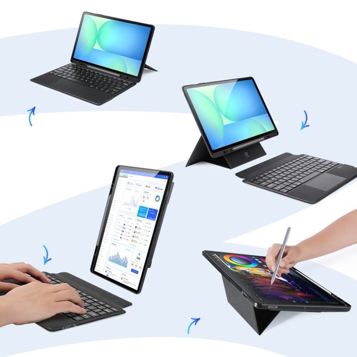 Planšetės dėklas su klaviatūra Samsung Tab S10 FE+ juodas