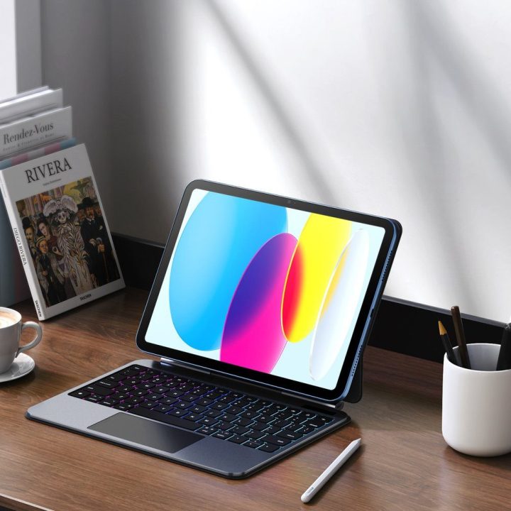 Planšetės dėklas su klaviatūra iPad 10″/11″ juodas