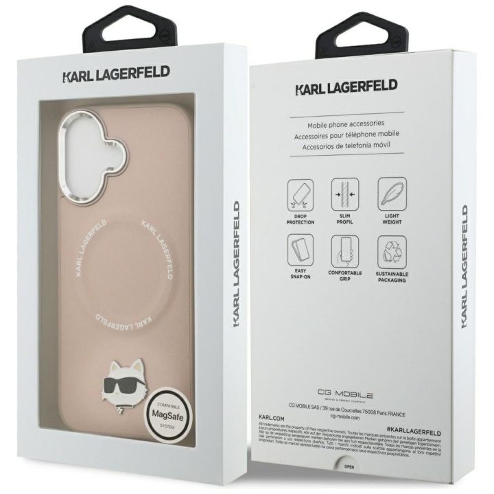 Telefono dėklas iPhone 17 rožinis su MagSafe Karl Lagerfeld