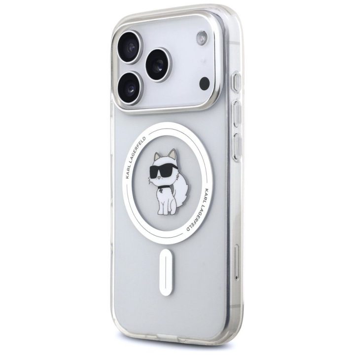 Permatomas telefono dėklas iPhone 17 Pro Max su MagSafe Karl Lagerfeld
