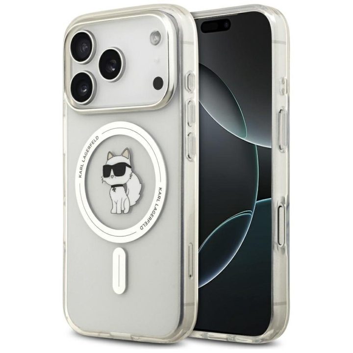 Permatomas telefono dėklas iPhone 17 Pro Max su MagSafe Karl Lagerfeld