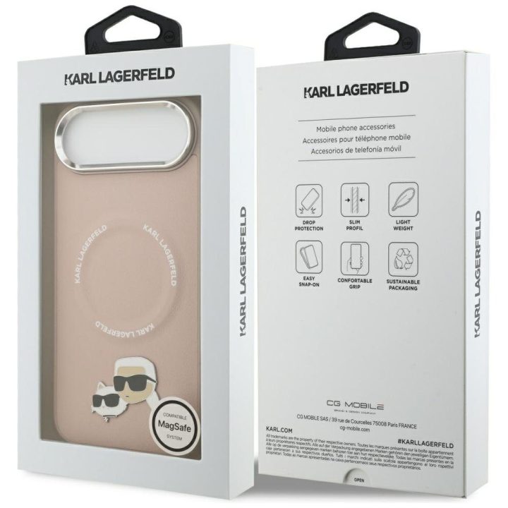 Karl Lagerfeld Karl & Choupette Pins MagSafe Case for iPhone Air Pink