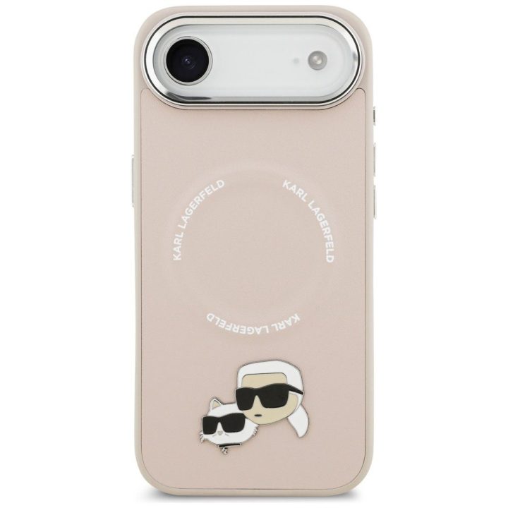 Karl Lagerfeld Karl & Choupette Pins MagSafe Case for iPhone Air Pink