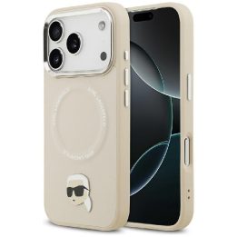Karl Lagerfeld Karl Pin MagSafe Case for iPhone 17 Pro - Smėlio spalvos