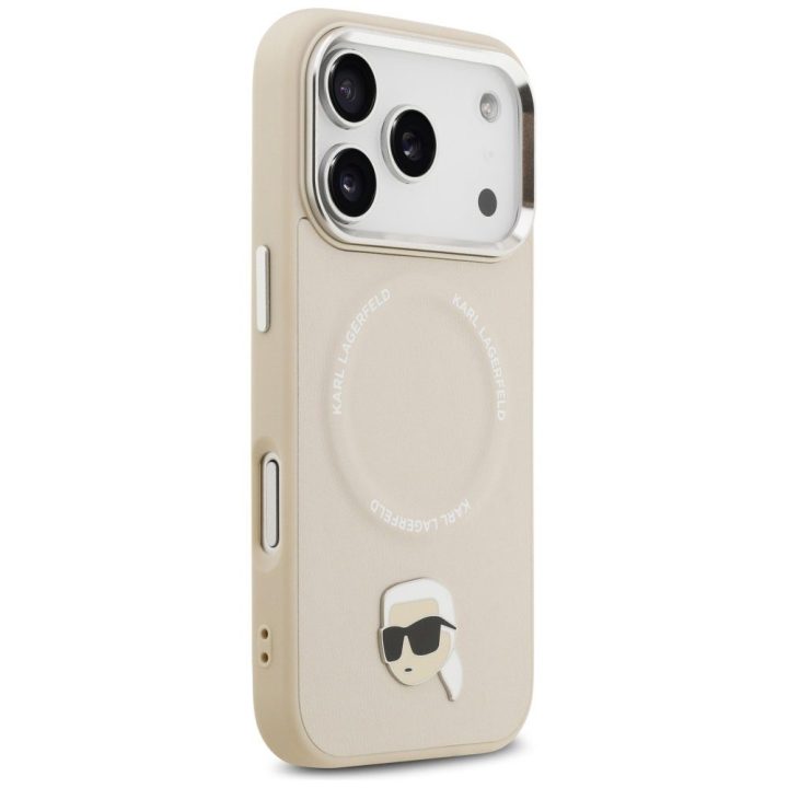 Karl Lagerfeld Karl Pin MagSafe Case for iPhone 17 Pro - Smėlio spalvos