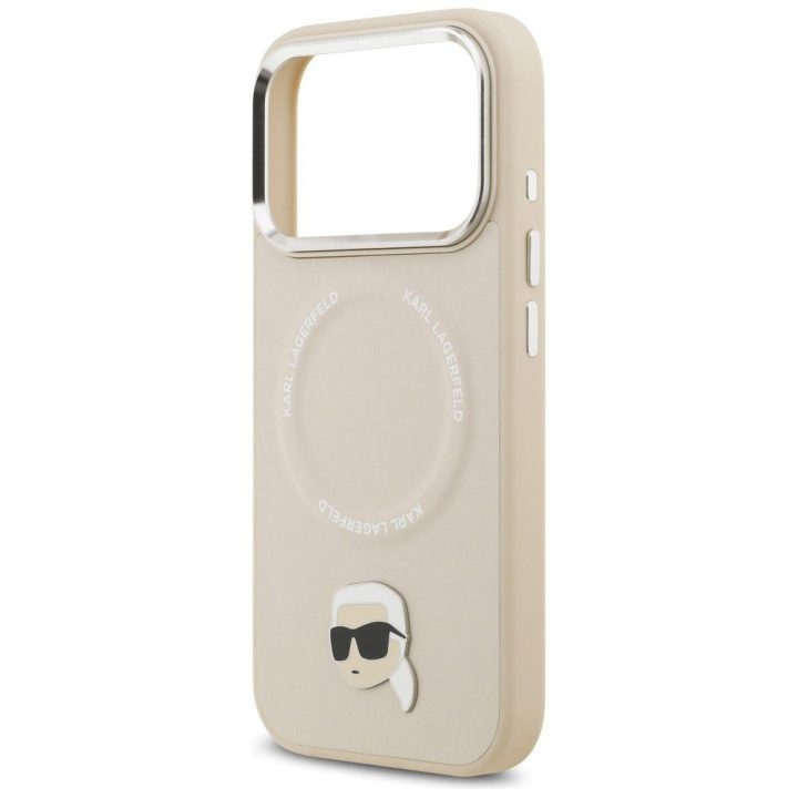 Karl Lagerfeld Karl Pin MagSafe Case for iPhone 17 Pro - Smėlio spalvos