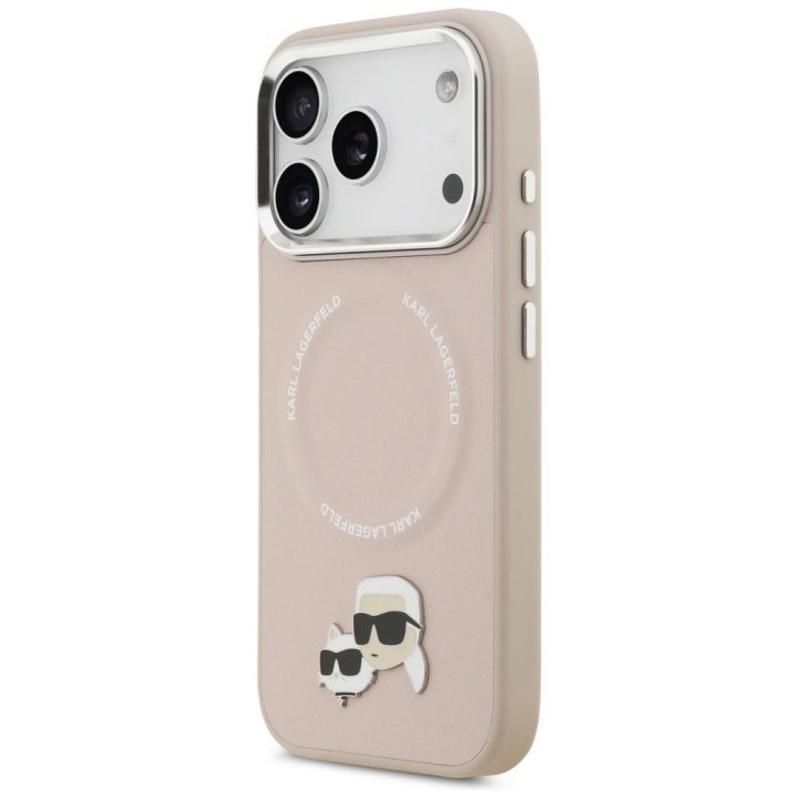 Telefono dėklas iPhone 17 Pro rožinis su MagSafe Karl Lagerfeld
