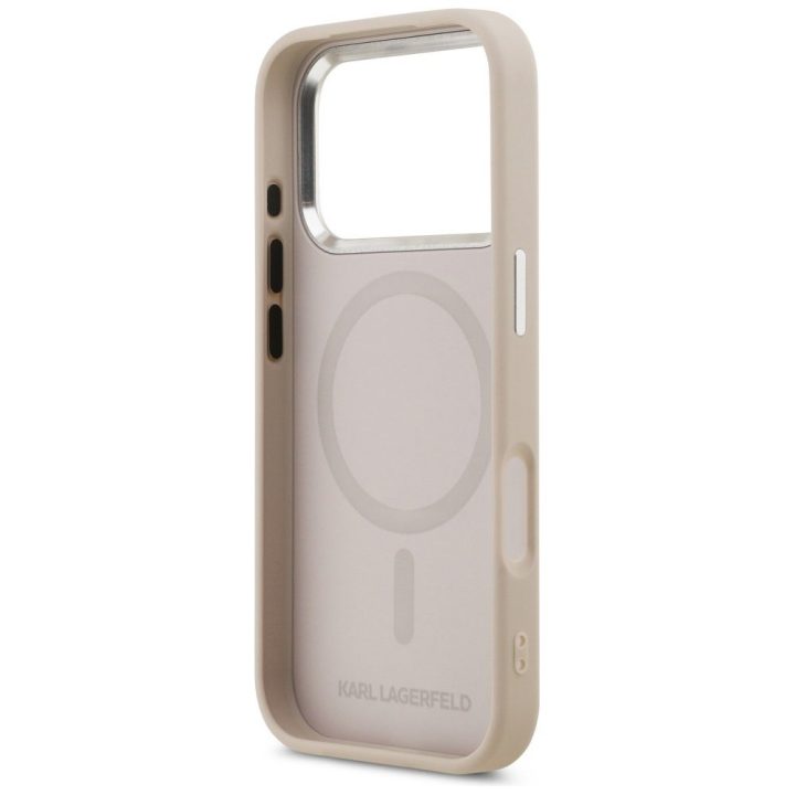 Telefono dėklas iPhone 17 Pro rožinis su MagSafe Karl Lagerfeld