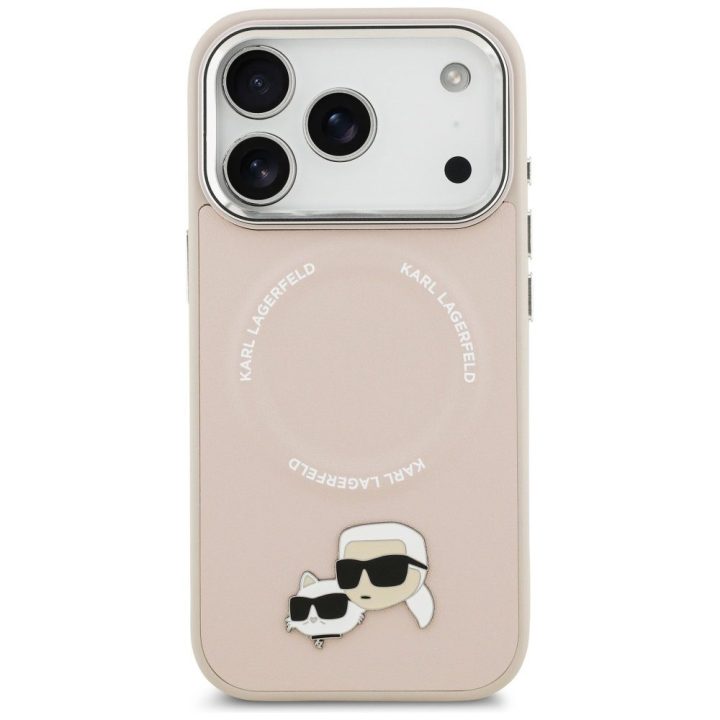 Telefono dėklas iPhone 17 Pro rožinis su MagSafe Karl Lagerfeld