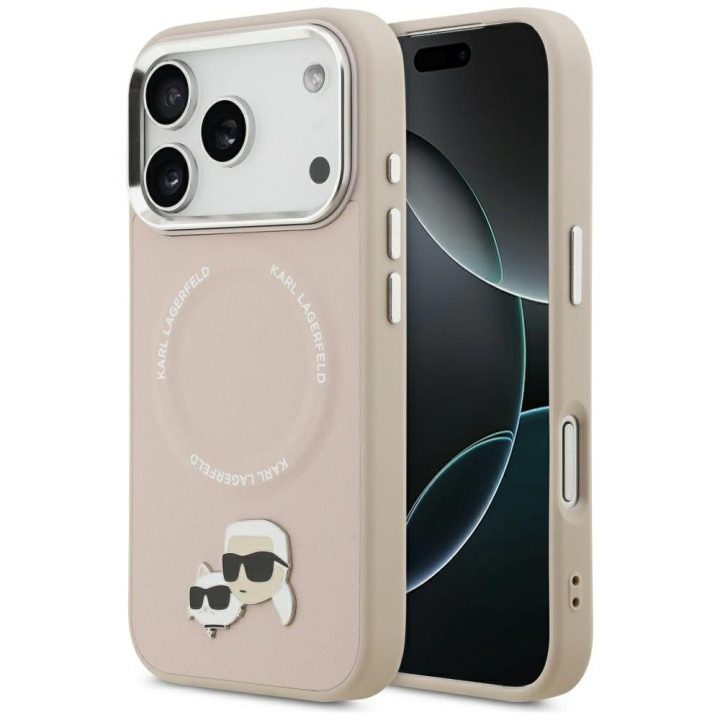 Telefono dėklas iPhone 17 Pro rožinis su MagSafe Karl Lagerfeld