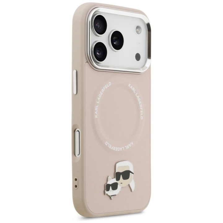 Telefono dėklas iPhone 17 Pro rožinis su MagSafe Karl Lagerfeld