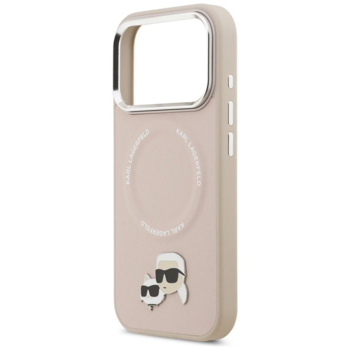 Telefono dėklas iPhone 17 Pro rožinis su MagSafe Karl Lagerfeld