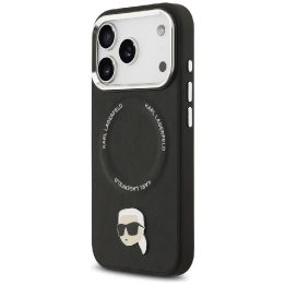 Telefono dėklas iPhone 17 Pro juodas su MagSafe Karl Lagerfeld