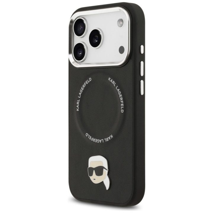 Telefono dėklas iPhone 17 Pro juodas su MagSafe Karl Lagerfeld