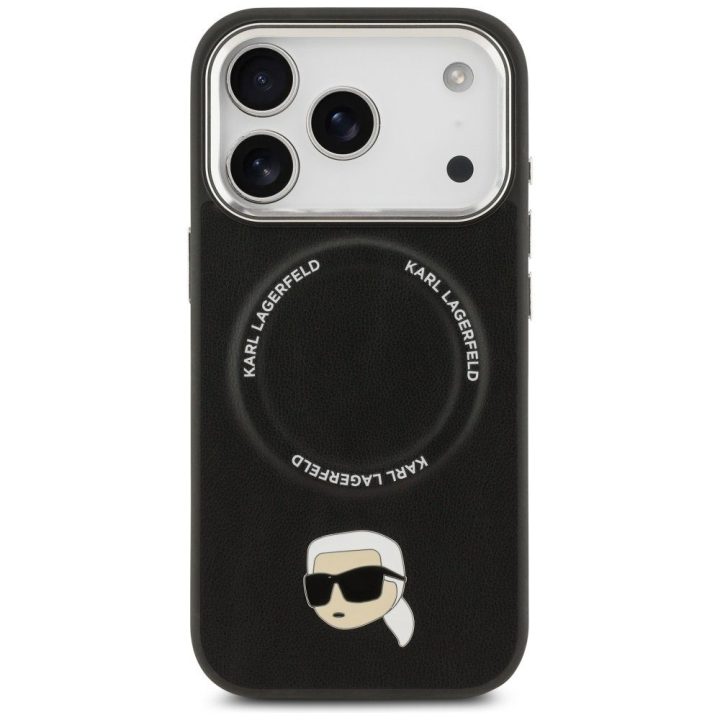 Telefono dėklas iPhone 17 Pro juodas su MagSafe Karl Lagerfeld