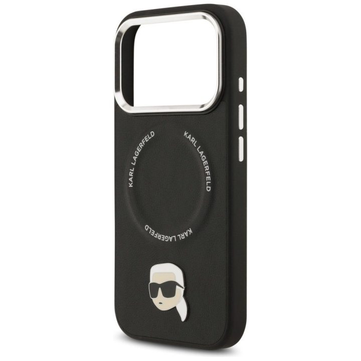Telefono dėklas iPhone 17 Pro juodas su MagSafe Karl Lagerfeld