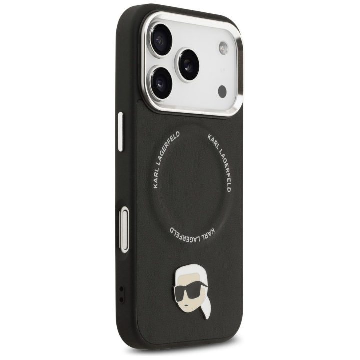 Telefono dėklas iPhone 17 Pro juodas su MagSafe Karl Lagerfeld