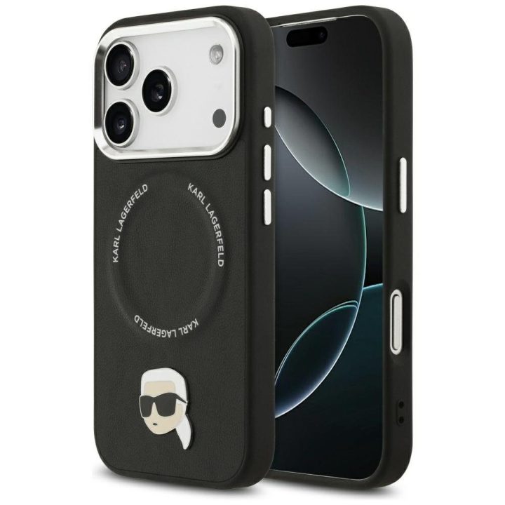 Telefono dėklas iPhone 17 Pro juodas su MagSafe Karl Lagerfeld