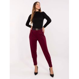 Bordo spalvos moteriškos kelnės su sagomis