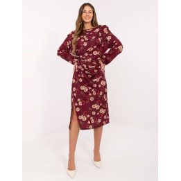 Gėlėta bordo spalvos suknelė moterims