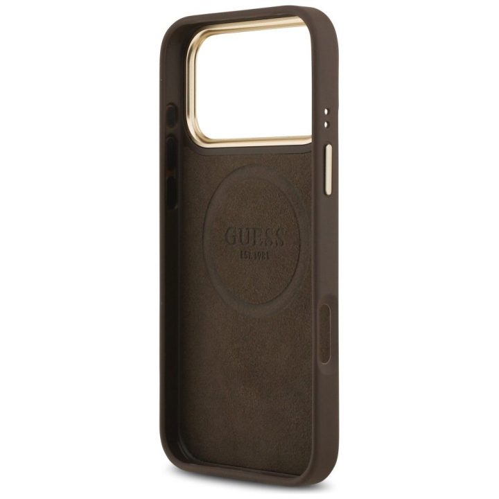 Telefono dėklas iPhone 17 Pro Max rudas su MagSafe Guess