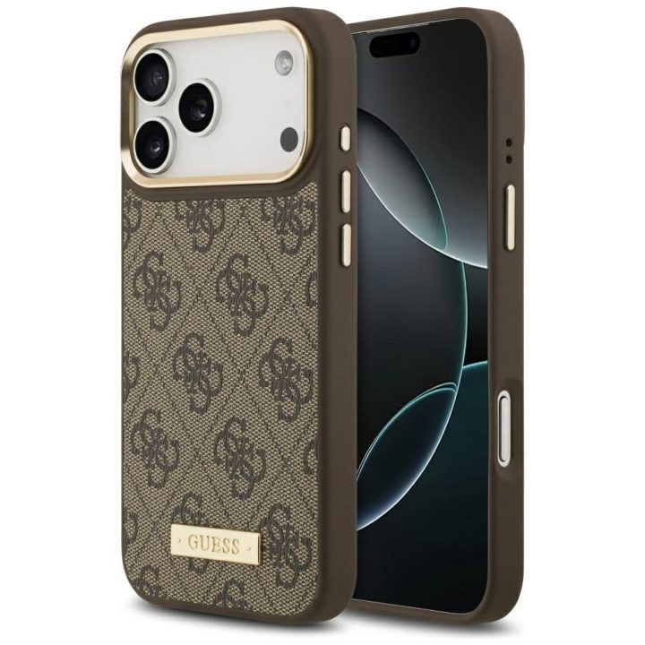 Telefono dėklas iPhone 17 Pro Max rudas su MagSafe Guess